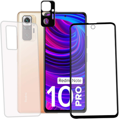 Systek Front and Back Tempered Glass for Redmi Note 10 Pro(Pack of 3)