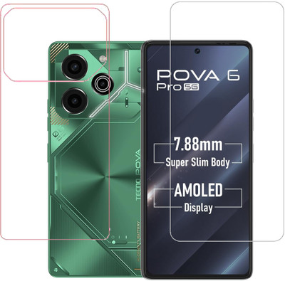 HOBBYTRONICS Front and Back Tempered Glass for Tecno Pova 6 Pro 5G, Tecno Pova 6 Pro(Pack of 1)