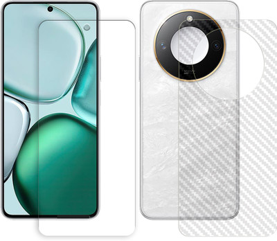 SOMTONE Front and Back Tempered Glass for Honor X9c Smart 5G Tempered Glass Screen Protector | Anti-Scratch | Edge to Edge Full Coverage | 9H Hardness (1 FRONT TEMPERED GLASS PROTECTOR + 1 BACK CARBON FIBER SKIN)(Pack of 1)