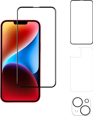 YOGKREETI Front and Back Tempered Glass for Apple iPhone 14(Pack of 3)