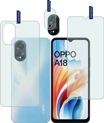 DESIBUZZ Front and Back Tempered Glass for OPPO A18, (Flexible), camera lens(Pack of 3)
