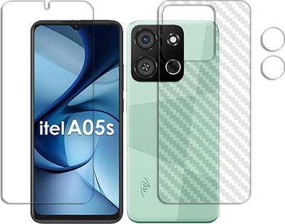 SOMTONE Front and Back Tempered Glass for itel A05s FRONT BACK AND CAMERA LENS SCREEN GUARD(Pack of 1)