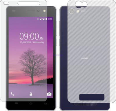 Fasheen Front and Back Tempered Glass for LAVA A72 (Front Matte Finish & Back 3d Carbon Fiber)(Pack of 2)