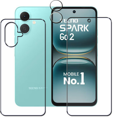 tombik Front and Back Tempered Glass for 23kl-Tecno Spark Go 2-fb,lens(Pack of 3)