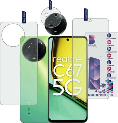 DESIBUZZ Front and Back Tempered Glass for realme C67 5G, realme C67 5G camera lens(Pack of 3)