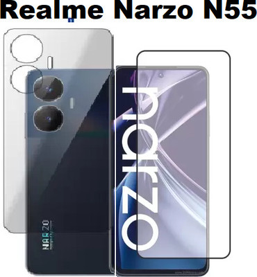 GDBUY Front and Back Tempered Glass for Realme Narzo N55(Pack of 1)