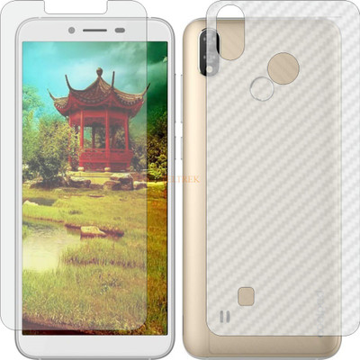 TELTREK Front and Back Tempered Glass for COOLPAD MEGA 5 (Front Matte Finish & Back 3d Carbon Fiber)(Pack of 2)