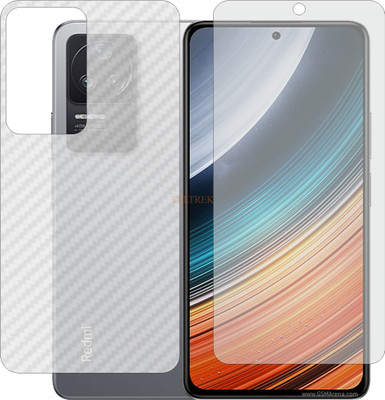 TELTREK Front and Back Tempered Glass for REDMI K40S (Front Matte Finish & Back 3d Carbon Fiber)(Pack of 2)