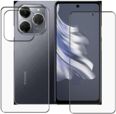 DB Front and Back Tempered Glass for TECNO SPARK 20 PRO FRONT AND BACK TEMPERED GLASS(Pack of 2)