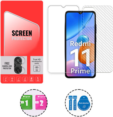 SOMTONE Front and Back Tempered Glass for Xiaomi Redmi 11 Prime 4G (1 FREE CAMERA LENS) WITH FRONTBACK SCREEN PROTECTOR(Pack of 1)
