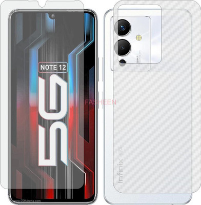 Fasheen Front and Back Tempered Glass for INFINIX NOTE 12 5G (Front Matte Finish & Back 3d Carbon Fiber)(Pack of 2)