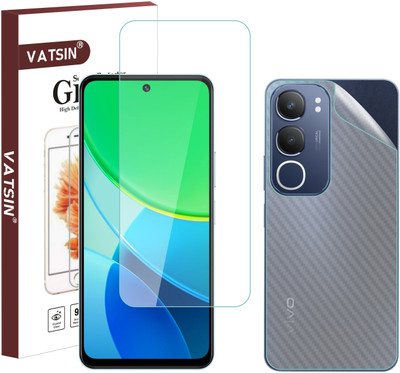 Vatsin Front and Back Tempered Glass for ViVO Y29 5G, ViVO Y29 5G [Back Carbon Fiber](Pack of 2)
