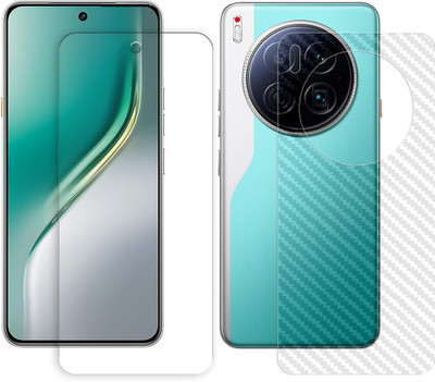 ARBAN Front and Back Tempered Glass for Tecno Camon 40 Premier 5G Tempered Glass Screen Protector | Anti-Scratch | Edge to Edge Full Coverage | 9H Hardness (1 FRONT TEMPERED GLASS AND 1 BACK CARBON FIBER SKIN)(Pack of 1)