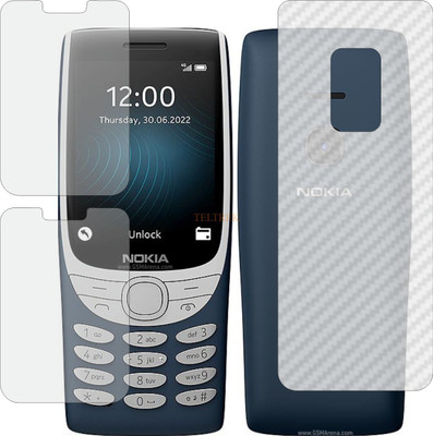 TELTREK Front and Back Tempered Glass for NOKIA 8210 4G (Front Matte Finish & Back 3d Carbon Fiber)(Pack of 2)