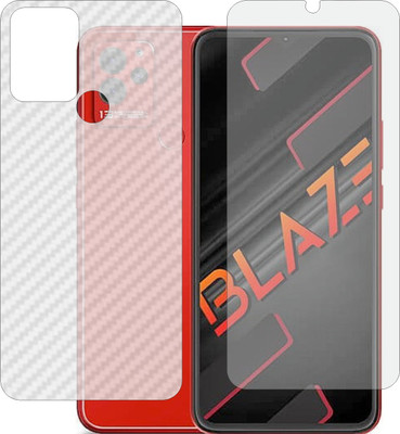 Fasheen Front and Back Tempered Glass for LAVA BLAZE (Front Matte Finish & Back 3d Carbon Fiber)(Pack of 2)