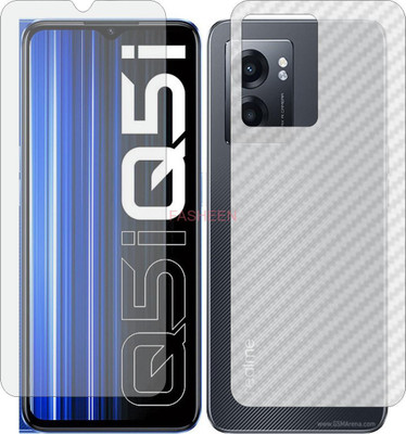 Fasheen Front and Back Tempered Glass for REALME Q5 i (Front Matte Finish & Back 3d Carbon Fiber)(Pack of 2)