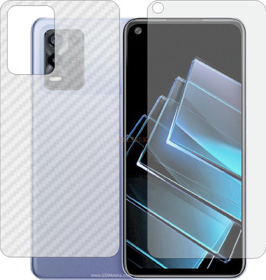 TELTREK Front and Back Tempered Glass for OPPO K9X (Front Matte Finish & Back 3d Carbon Fiber)(Pack of 2)
