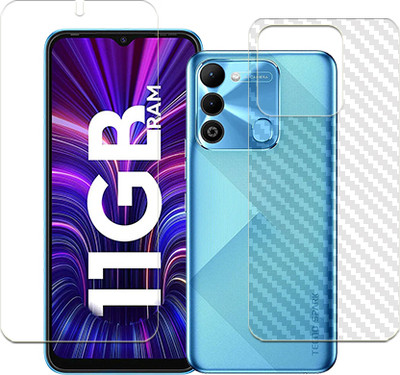 SOMTONE Front and Back Tempered Glass for Tecno Spark 9 FRONT BACK(Pack of 1)