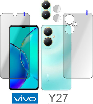 PONDRIK Front and Back Tempered Glass for vivo Y27(Pack of 3)