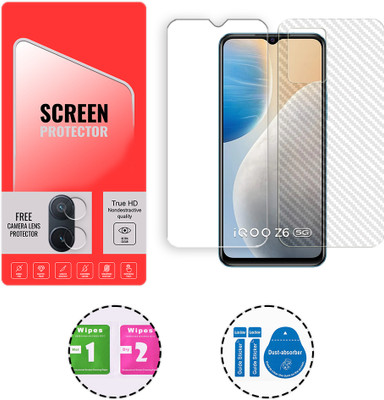 SOMTONE Front and Back Tempered Glass for iQOO Z6 5G (1 FREE CAMERA LENS) WITH FRONTBACK SCREEN PROTECTOR(Pack of 1)