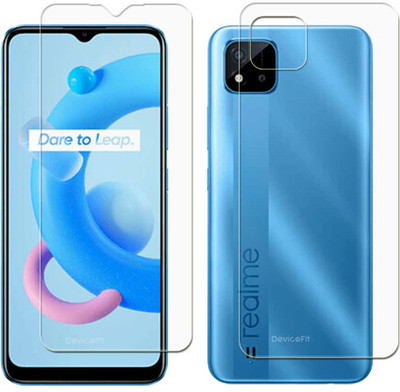 SOMTONE Front and Back Tempered Glass for REALME C20A(Pack of 1)