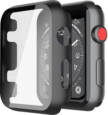 RALGUAT Front and Back Tempered Glass for Bumper Cover Case with Built-in Screen Protector For Apple Watch 3 / Apple Watch 2 / Apple Watch 1 Series | iWatch Screen Protector Guard (38mm) - HD/Anti Scratch/Bubble Free (Pack of 1)(Pack of 1)