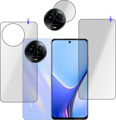 PONDRIK Front and Back Tempered Glass for realme C67 5G(Pack of 3)