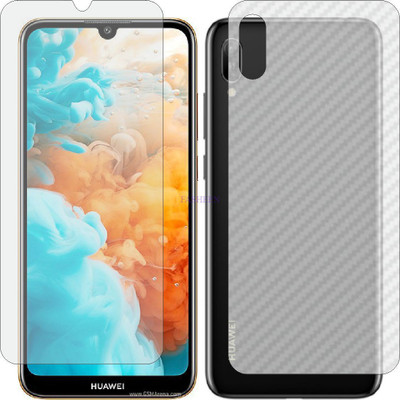 Fasheen Front and Back Tempered Glass for HUAWEI Y6 PRO2019 (Front Matte Finish & Back 3d Carbon Fiber)(Pack of 2)