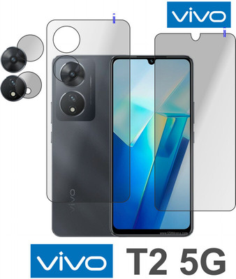 PONDRIK Front and Back Tempered Glass for vivo T2 5G(Pack of 3)
