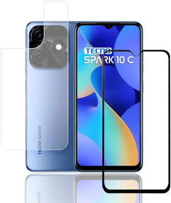 Olonga Front and Back Tempered Glass for TECNO SPARK 10C(Pack of 2)