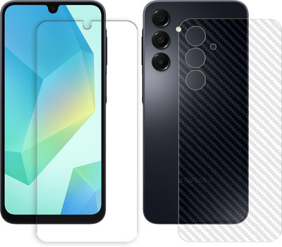 SOMTONE Front and Back Tempered Glass for Samsung Galaxy A16 4G Tempered Glass Screen Protector | Anti-Scratch | Edge to Edge Full Coverage | 9H Hardness (1 FRONT TEMPERED GLASS PROTECTOR + 1 BACK CARBON FIBER SKIN)(Pack of 1) SOMTONE Front and Back Tempered Glass for Samsung Galaxy A16 4G Tempered Glass Screen Protector | Anti-Scratch | Edge to Edge Full Coverage | 9H Hardness (1 FRONT TEMPERED GLASS PROTECTOR + 1 BACK CARBON FIBER SKIN)(Pack of 1)