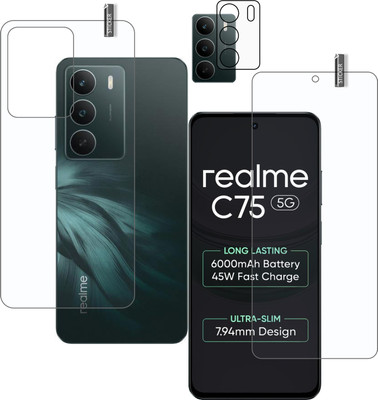 GARUDA GLASS Front and Back Tempered Glass for realme C75 5G With Camera lens(Pack of 3)