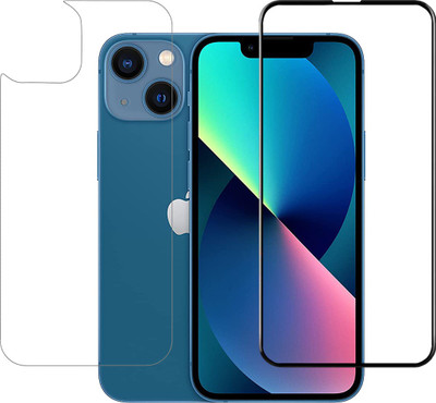 Menext Front and Back Tempered Glass for iphone 13(Pack of 2)