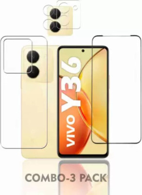 GLAMEECH Front and Back Tempered Glass for VIVO Y36(Pack of 3)