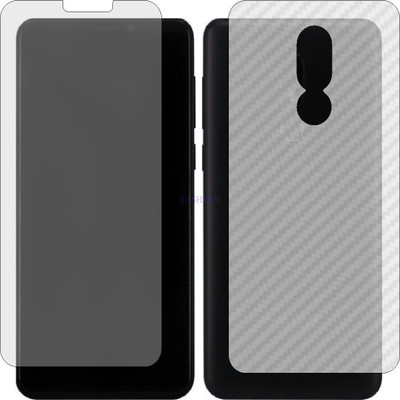 Fasheen Front and Back Tempered Glass for MEIZU M8 LITE (Front Matte Finish & Back 3d Carbon Fiber)(Pack of 2)