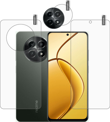 BOMGUARD Front and Back Tempered Glass for REALME 12x 5G With Camera Lens Protector(Pack of 3)