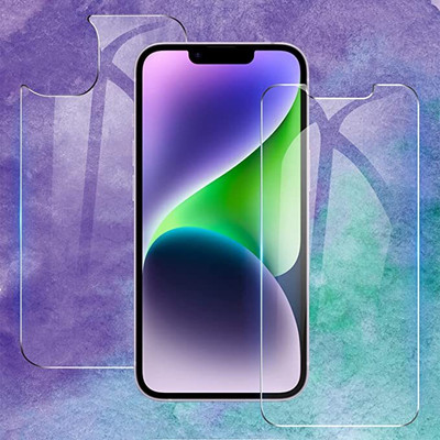 CASEKOO Front and Back Tempered Glass for iPhone 14(Pack of 2)