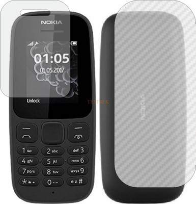 TELTREK Front and Back Tempered Glass for NOKIA 105 2017 (Front Matte Finish & Back 3d Carbon Fiber)(Pack of 2)