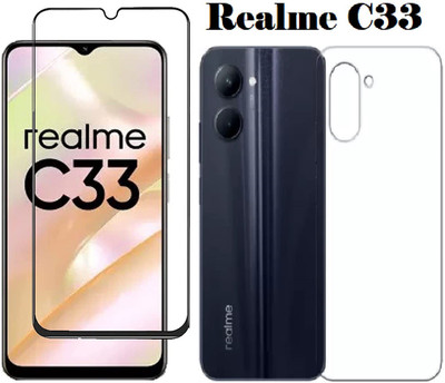 LIKEDESIGN Front and Back Tempered Glass for realme C33, Realme C 33(Pack of 2)