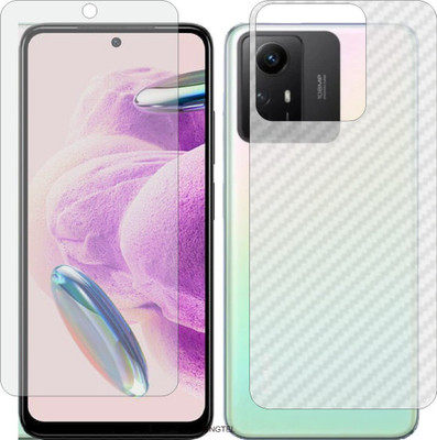 ZINGTEL Front and Back Tempered Glass for MI NOTE 12S (Front Matte Finish & Back 3d Carbon Fiber)(Pack of 2)