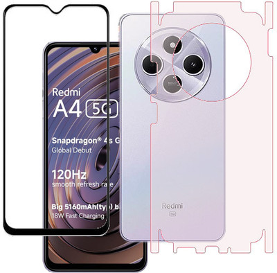 KMPERED Front and Back Tempered Glass for Mi Redmi A4, Mi Redmi A4(Pack of 1)
