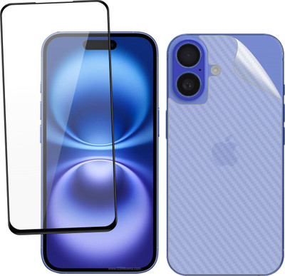 Vatsin Front and Back Tempered Glass for Apple iPhone 16 Plus, Apple iPhone 16 Plus [Back Carbon Fiber](Pack of 2)