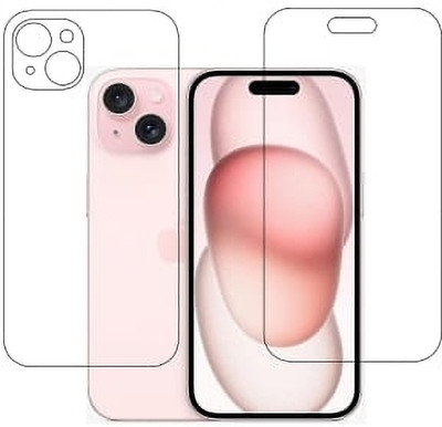 JSSFIX Front and Back Tempered Glass for Iphone 15(Pack of 2)