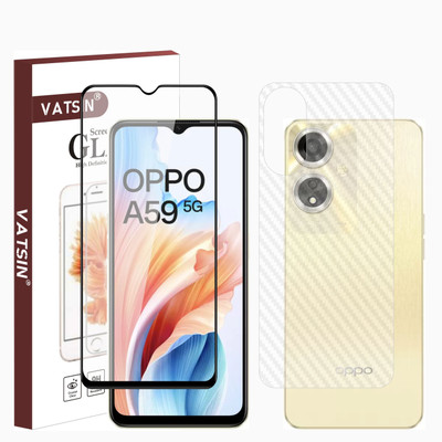 Vatsin Front and Back Tempered Glass for Oppo A59 5G(Pack of 2)