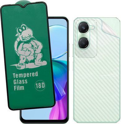 Vatsin Front and Back Tempered Glass for ViVO Y28S 5G, ViVO Y28S 5G [Back Carbon Fiber](Pack of 2)