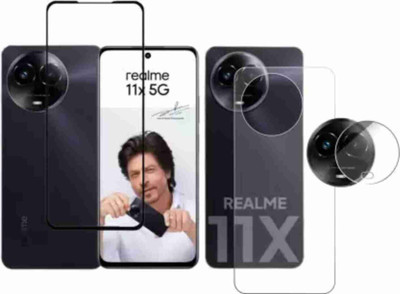 GLAMEECH Front and Back Tempered Glass for Realme 11x 5G(Pack of 3)