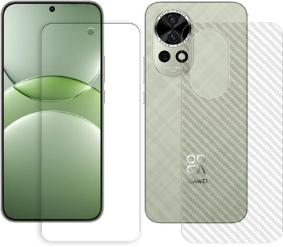 SOMTONE Front and Back Tempered Glass for Huawei nova 13 5G Tempered Glass Screen Protector | Anti-Scratch | Edge to Edge Full Coverage | 9H Hardness (1 FRONT TEMPERED GLASS + 1 BACK CARBON FIBER SKIN)(Pack of 1)