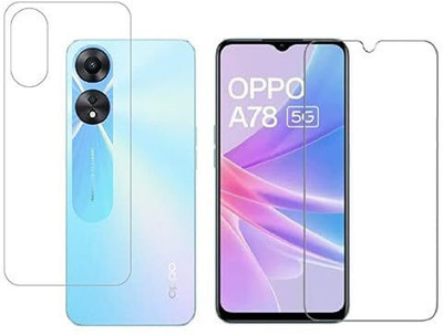 LIKEDESIGN Front and Back Tempered Glass for OPPO A78, OPPO A78 5G(Pack of 1)