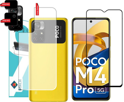 KANCHA Front and Back Tempered Glass for POCO M4 PRO 5G(Pack of 3)
