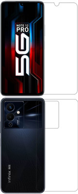 wooden craft Front and Back Tempered Glass for Infinix Note 12 Pro 5G {Flexible}(Pack of 2)